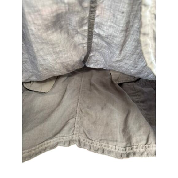 "CASLON" 100% Linen Gray Cargo Skirt Tie Waist SZ M Summer Cottage Core Basics - Picture 7 of 8